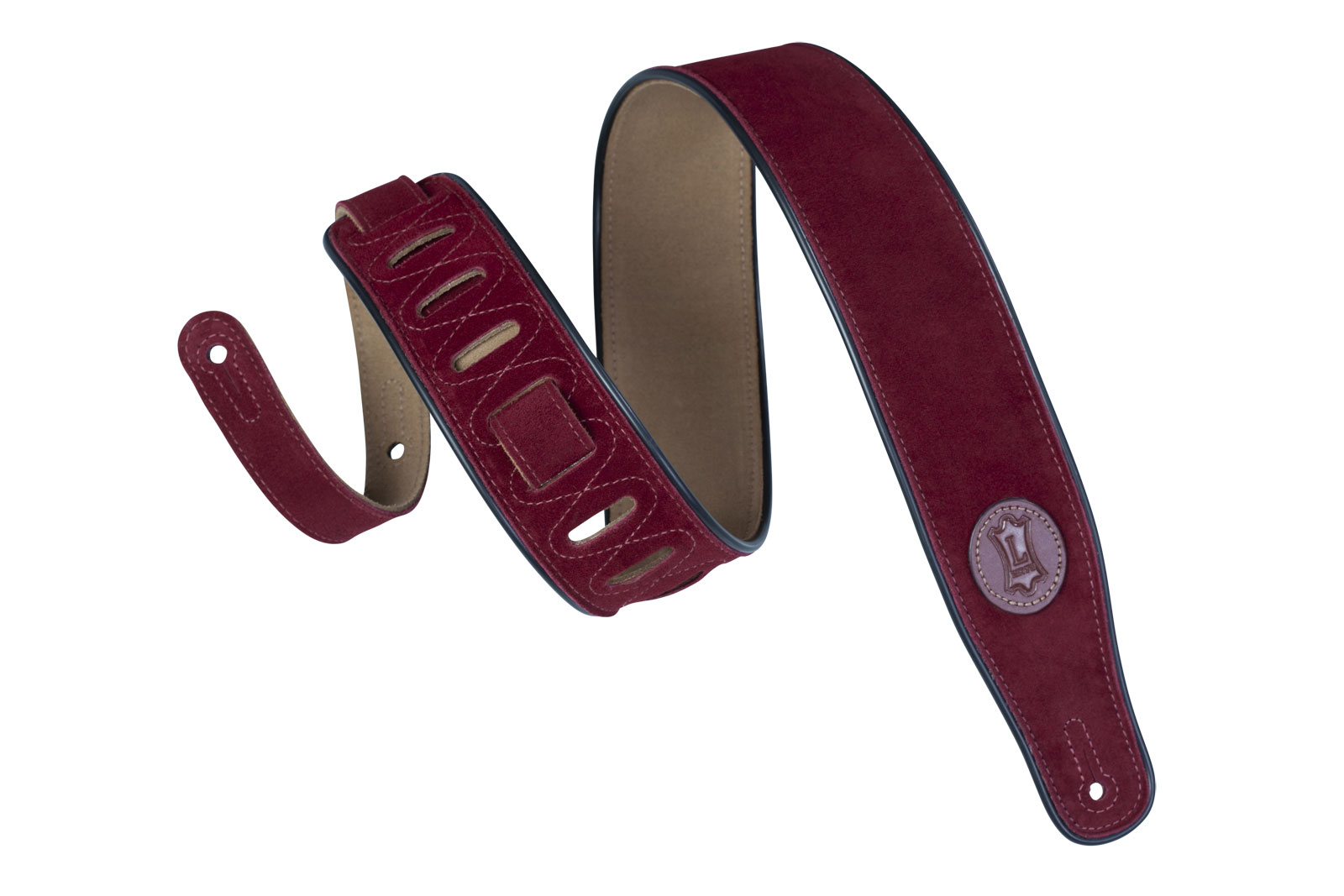 LEVY'S 6.4 CM WITH BLACK BORDER WITH BURGUNDY LEATHER LEVY'S LOGO