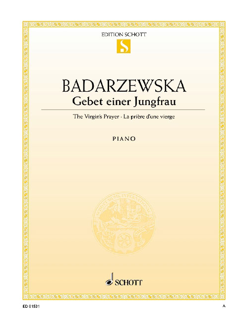 SCHOTT BADARZEWSKA TEKLA - THE VIRGIN'S PRAYER EB-MAJOR - PIANO