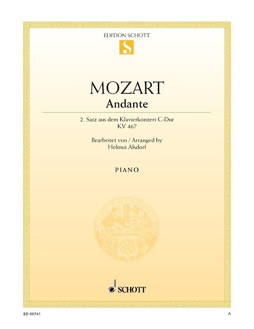 SCHOTT MOZART W.A. - ANDANTE KV 467 - PIANO