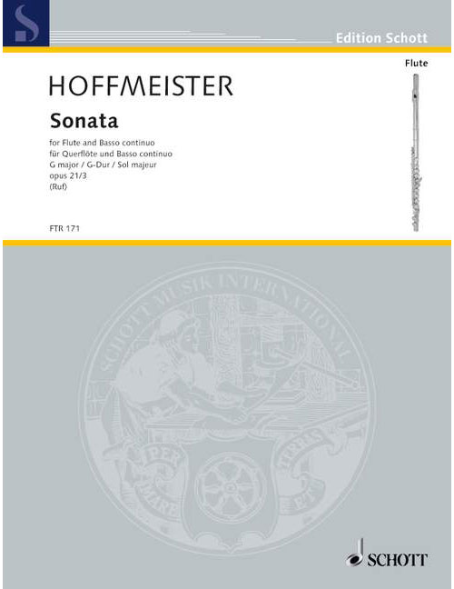 SCHOTT HOFFMEISTER F. A. - SONATA G MAJOR OP.21/3 - FLUTE & PIANO