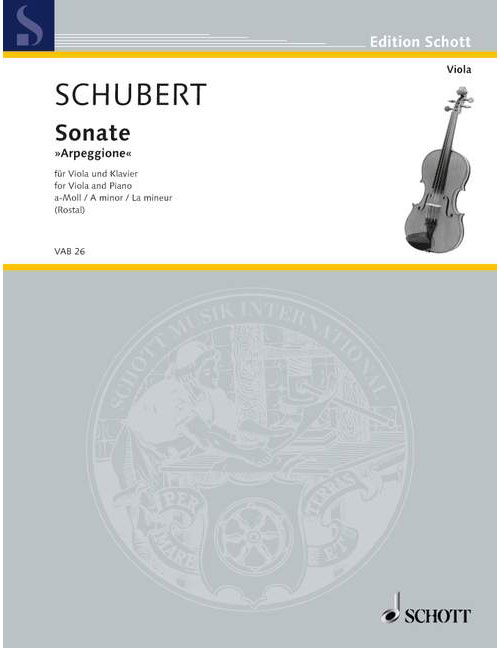 SCHOTT SCHUBERT FRANZ - SONATE FOR ARPEGGIONE A MINOR D 821 - VIOLA AND PIANO