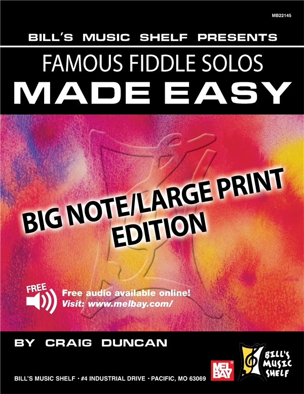 MEL BAY DUNCAN CRAIG - FAMOUS FIDDLE SOLOS MADE EASY - BIG NOTE/LARGE PRINT EDITION - VIOLIN