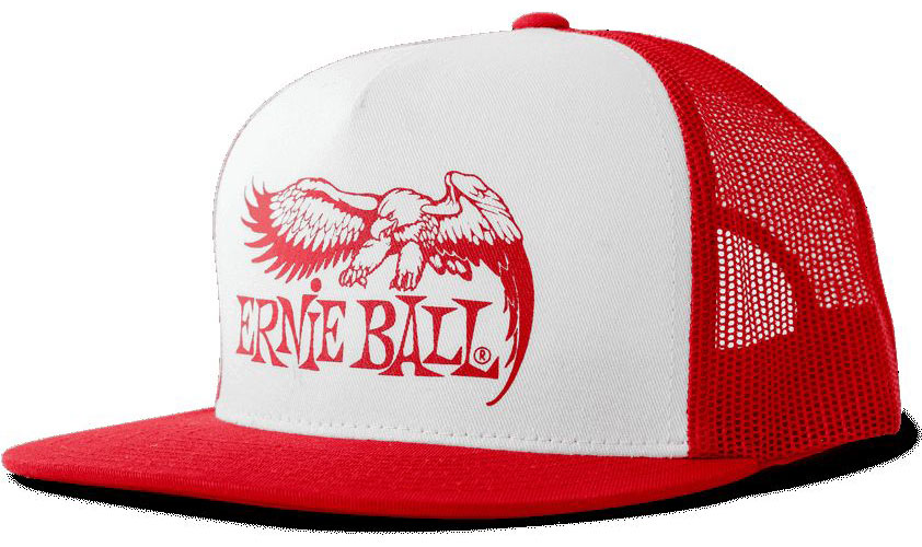 ERNIE BALL RED WITH WHITE FRONT AND RED EAGLE LOGO HAT
