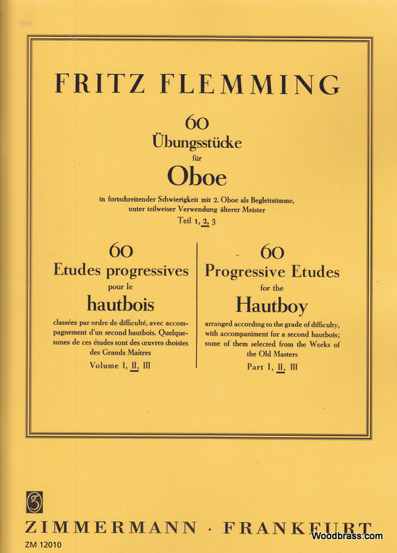 ZIMMERMANN FLEMMING FRITZ - 60 ETUDES PROGRESSIVES POUR LE HAUTBOIS VOL.2