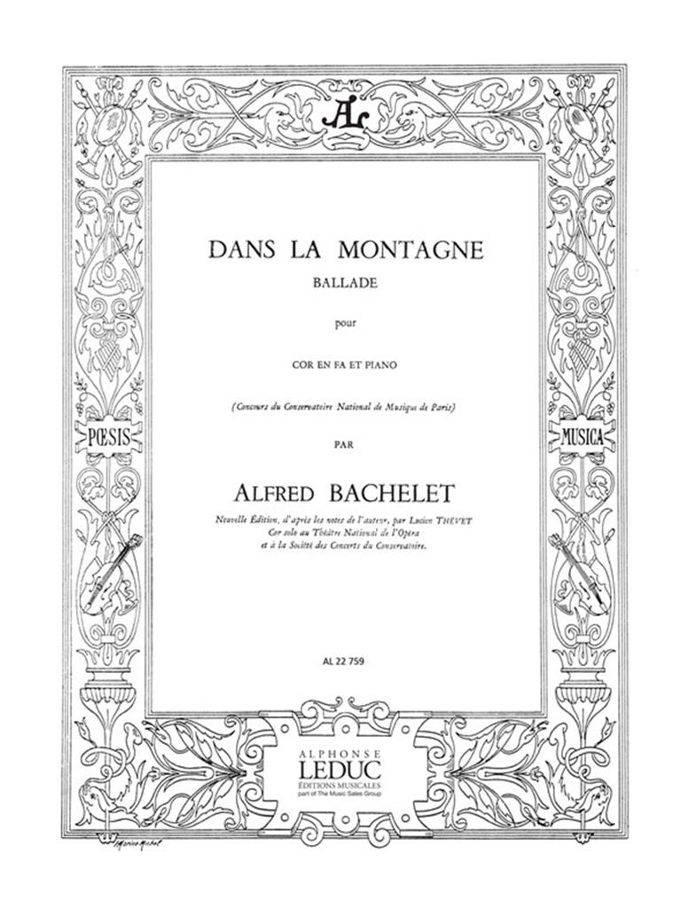 LEDUC BACHELET ALFRED - DANS LA MONTAGNE - COR & PIANO