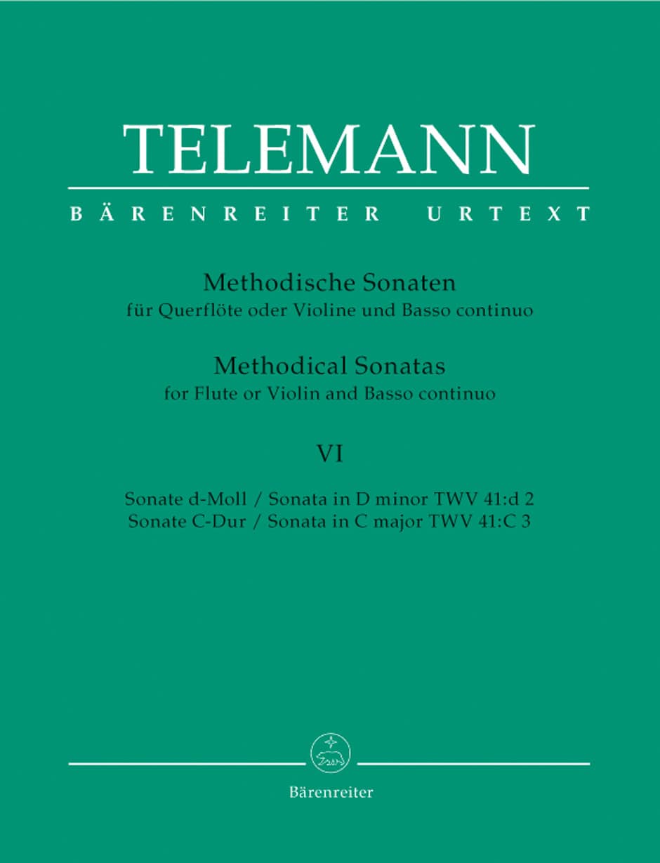 BARENREITER TELEMANN G.P. - 12 METHODICAL SONATAS VOL.6 - FLUTE OR VIOLIN, BASSO CONTINUO