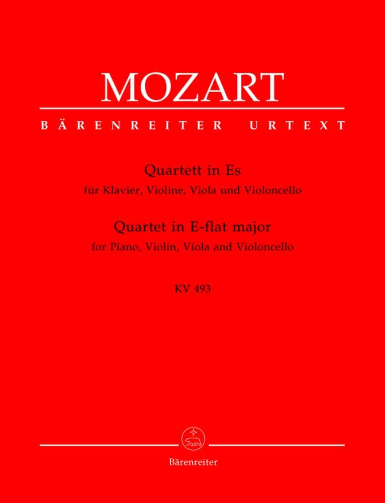 BARENREITER MOZART W.A. - QUARTET IN E-FLAT MAJOR KV 493 - PIANO, VIOLIN, VIOLA, VIOLONCELLO