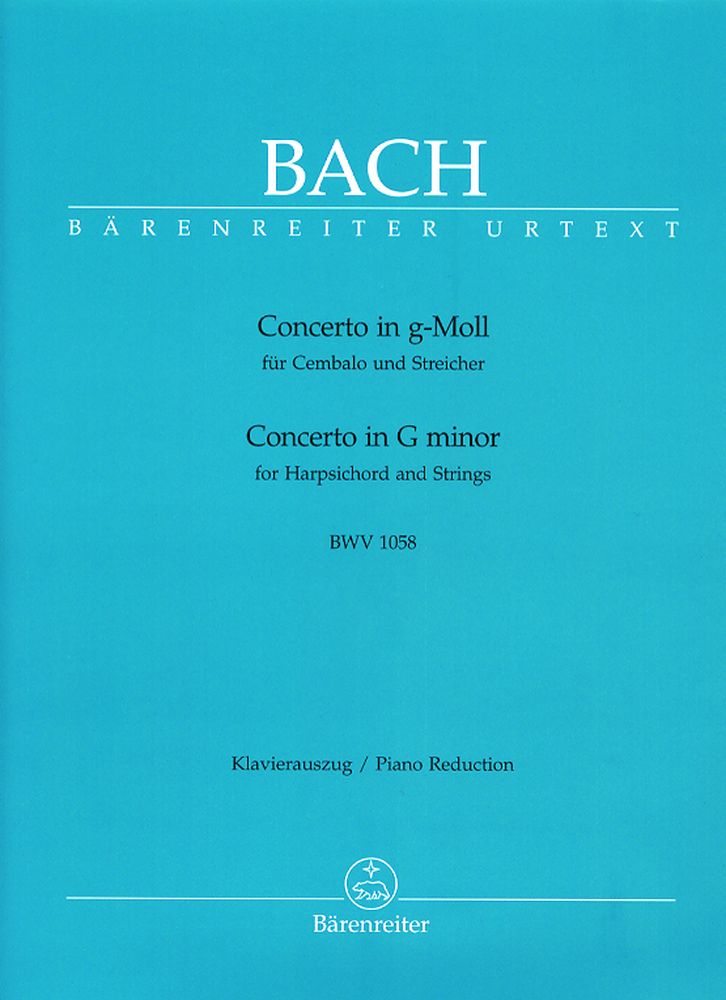 BARENREITER BACH J.S. - CONCERTO N°7 IN G MINOR FOR HARPSICHORD AND STRINGS BWV 1058 - HARPSICHORD