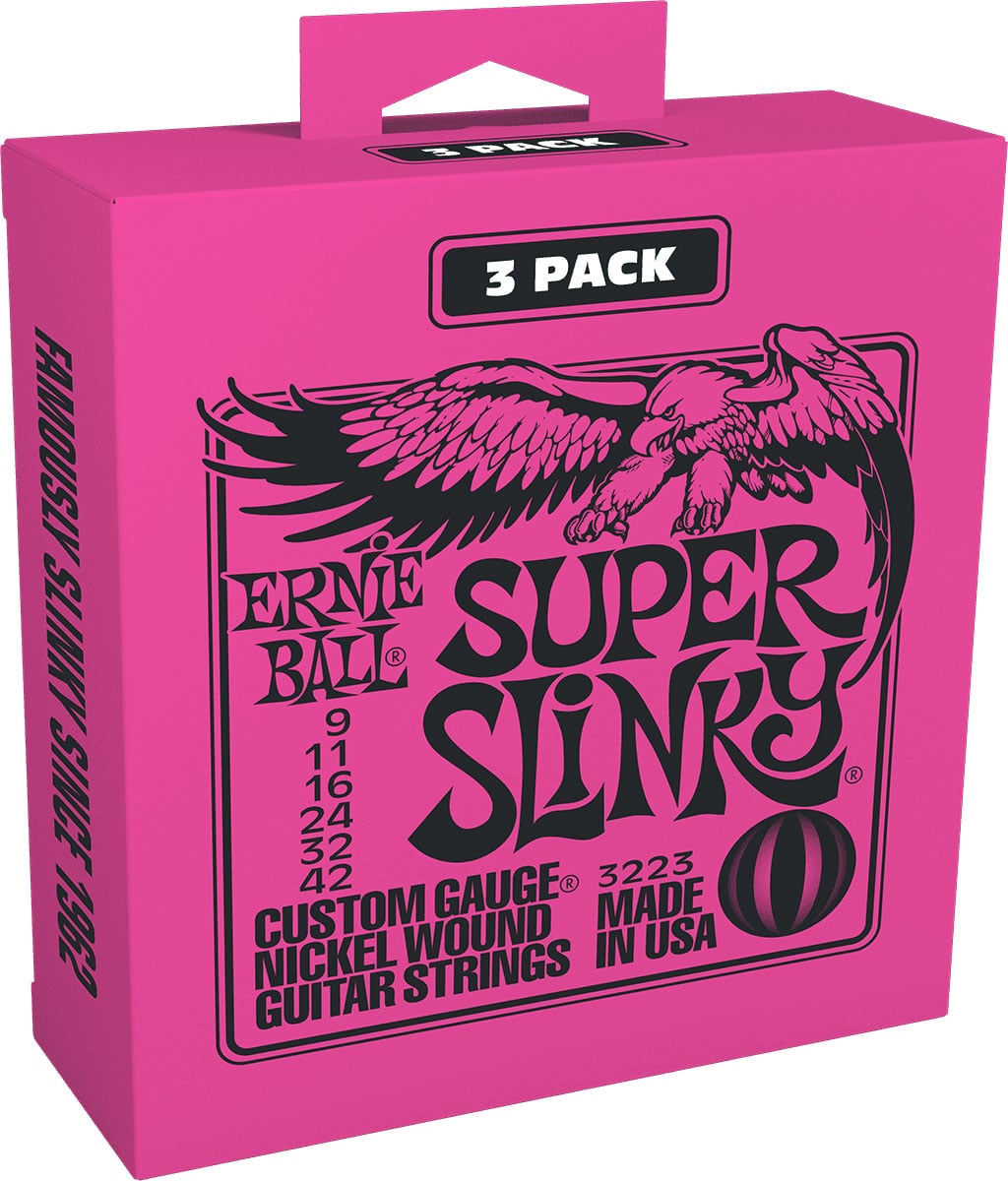 ERNIE BALL 3223 SUPER SLINKY 9-42 PACK DE 3