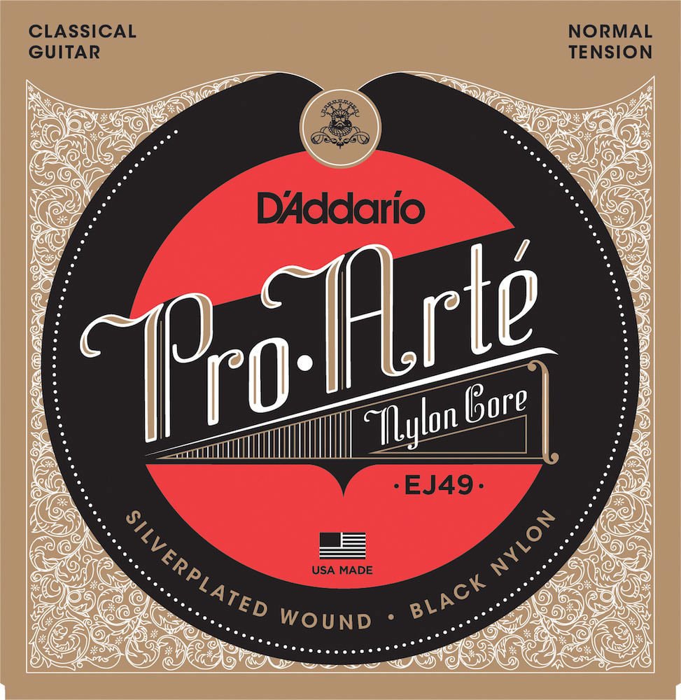 D'ADDARIO AND CO EJ49 PRO-ARTE BLACK NYLON CLASSICAL GUITAR STRINGS NORMAL TENSION