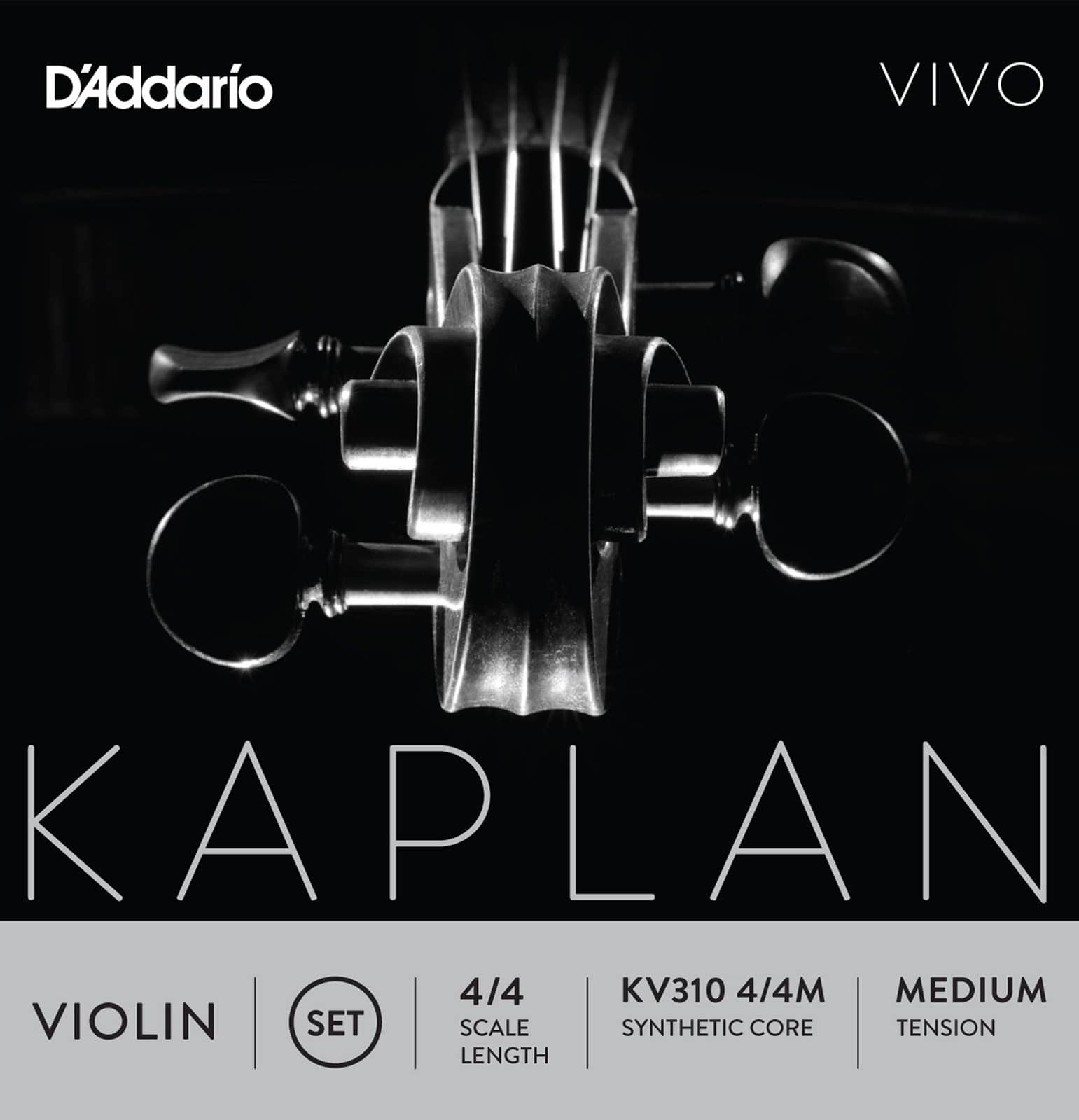 D'ADDARIO AND CO 4/4 KAPLAN VIVO VIOLIN STRING SET MEDIUM TENSION