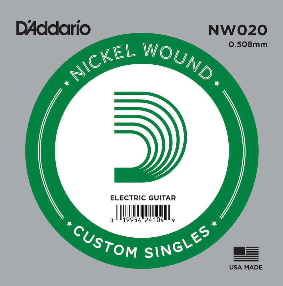 D'ADDARIO AND CO NW020 NICKEL WOUND ELECTRIC GUITAR SINGLE STRING .020