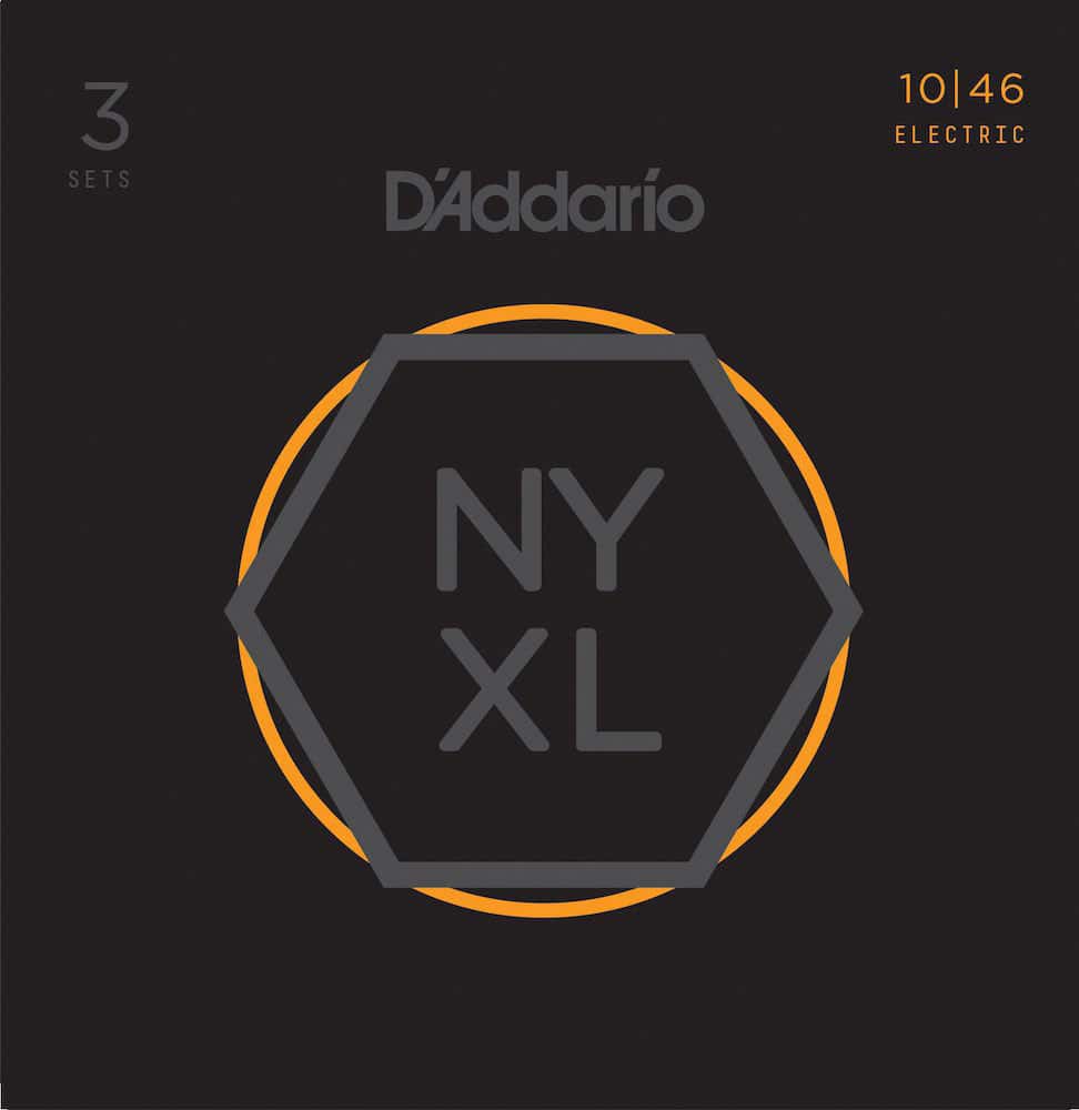D'ADDARIO AND CO STRINGS FOR ELECTRIC GUITAR NYXL1046-3P NICKEL NET REGULAR LIGHT 10-46 (3 SETS)