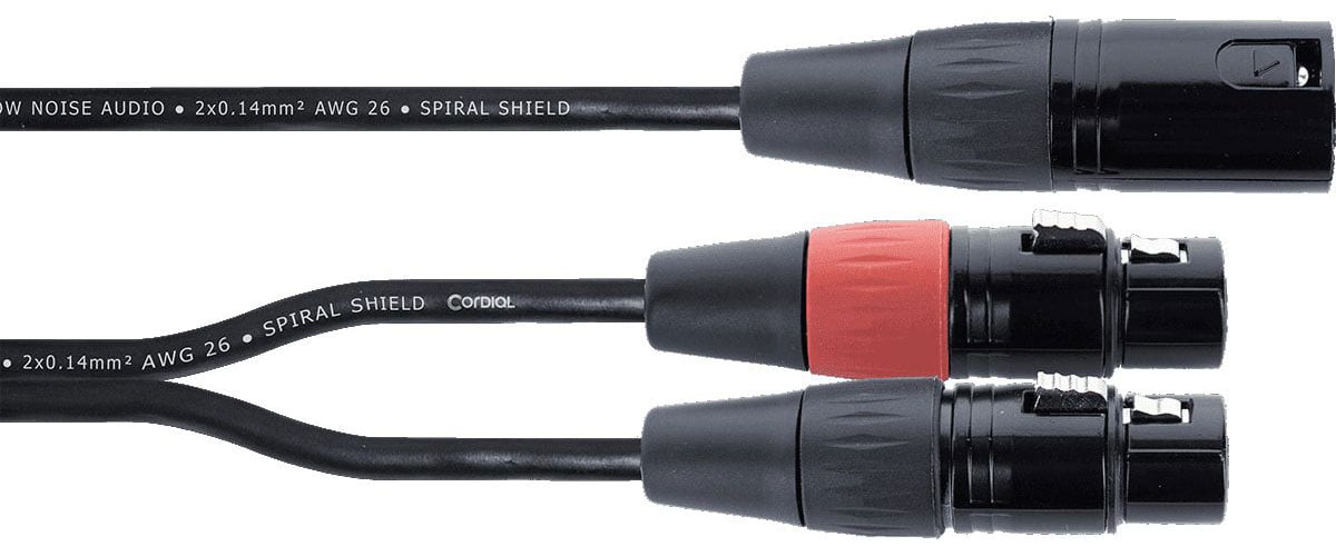 CORDIAL CABLE Y STRAP XLR MALE / 2 XLR FEMALE 30 CM