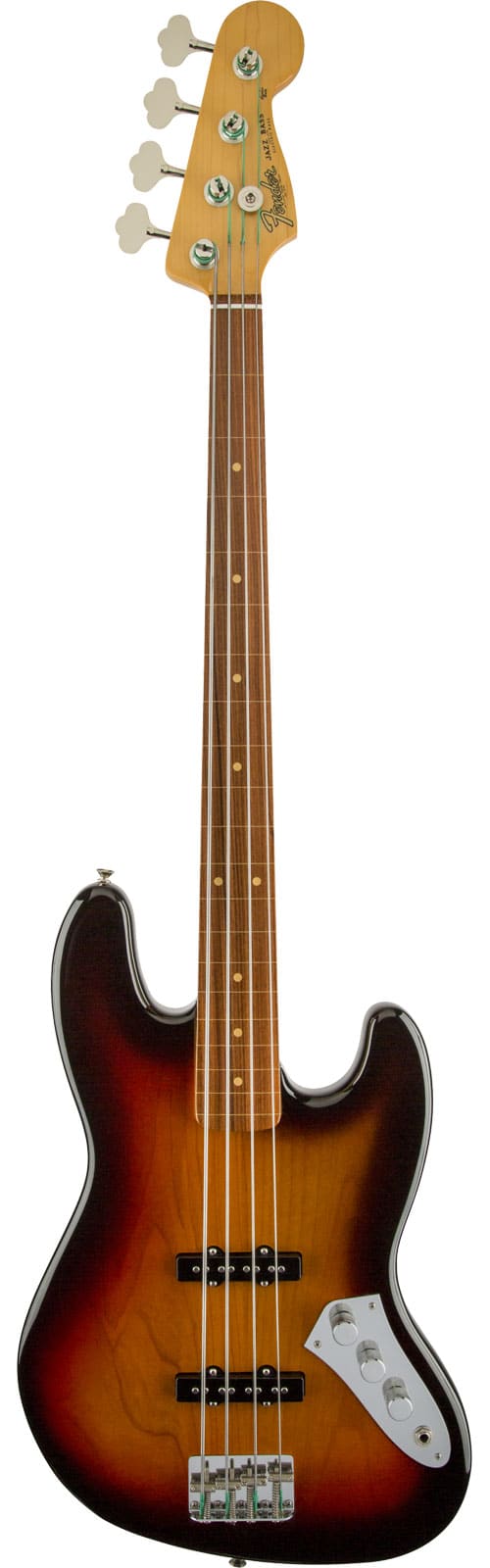 FENDER JACO PASTORIUS JAZZ BASS, FRETLESS PF, 3-COLOR SUNBURST