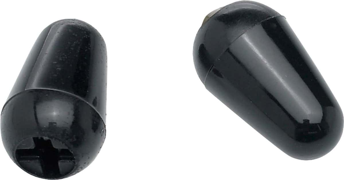 FENDER STRATOCASTER SWITCH TIPS, BLACK (2)