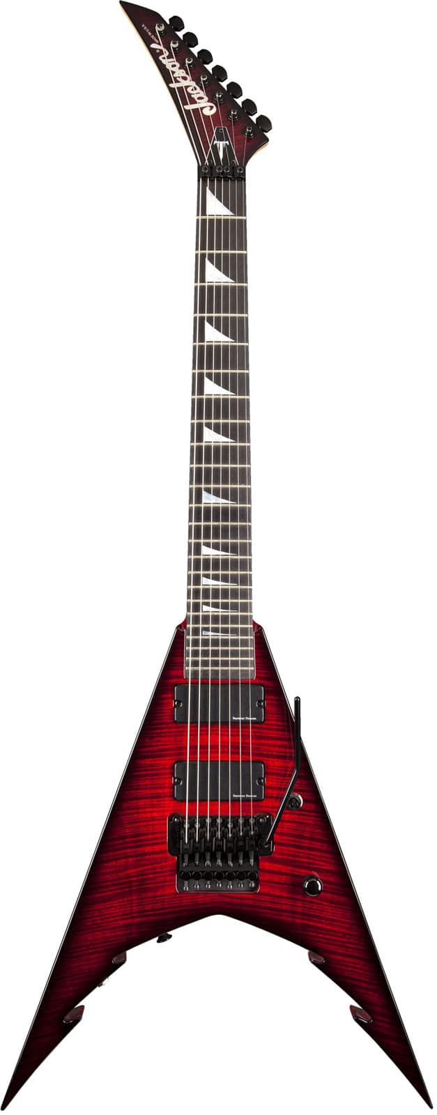 JACKSON GUITARS USA SIGNATURE COREY BEAULIEU KING V KV7 EBO, TRANSPARENT RED BURST