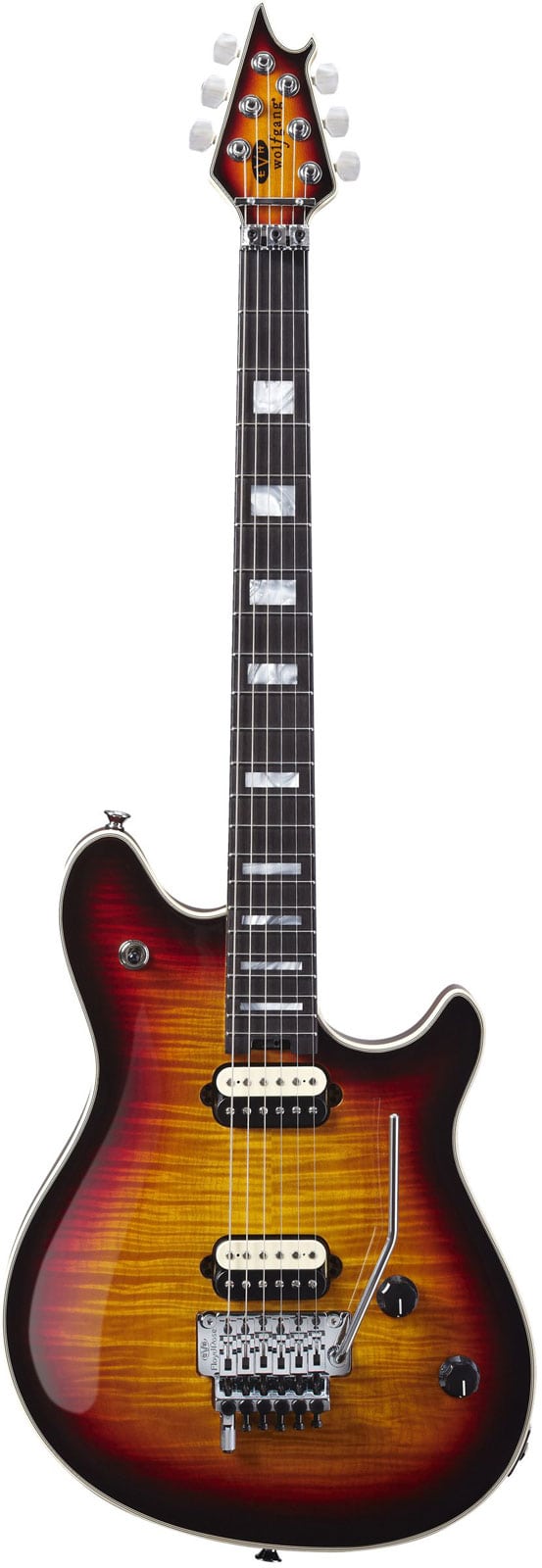 EVH WOLFGANG USA EBO, 5A FLAME TOP, 3-TONE BURST