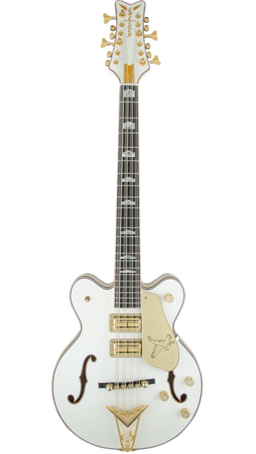 GRETSCH GUITARS G6136B-TP12 CUSTOM SHOP TOM PETERSSON SIGNATURE WHITE FALCON BASS 12-STRING WITH CADILLAC TAILPIECE