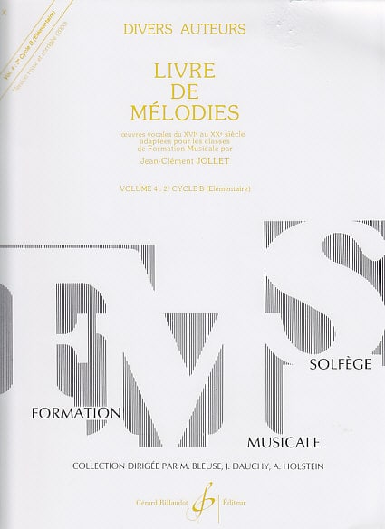 BILLAUDOT JOLLET JEAN-CLEMENT - LIVRE DE MELODIES VOL.4