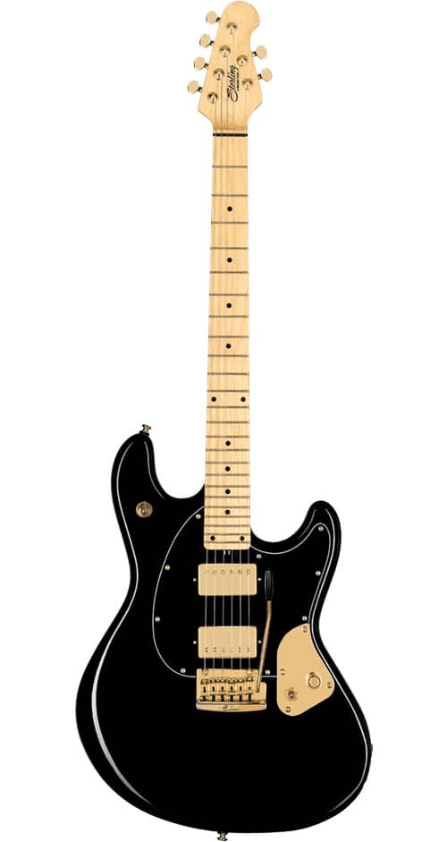 STERLING GUITARS STINGRAY BLACK JARED DINES SIGNATURE GOLD