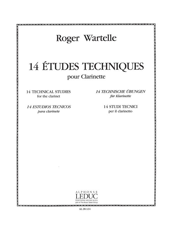 LEDUC WARTELLE ROGER - 14 ETUDES TECHNIQUES - CLARINETTE