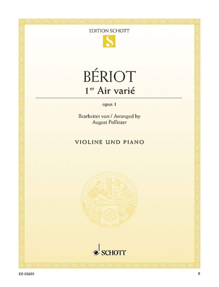 SCHOTT BERIOT C.A. DE - AIR VARIE D MINOR OP.1 - VIOLIN AND PIANO