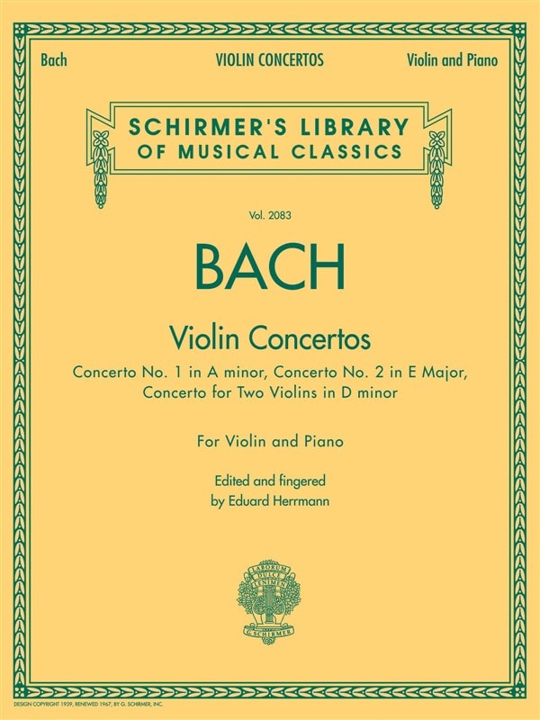 SCHIRMER HERRMANN EDUARD - VIOLIN CONCERTOS - VIOLIN AND PIANO REDUCTION - VIOLIN