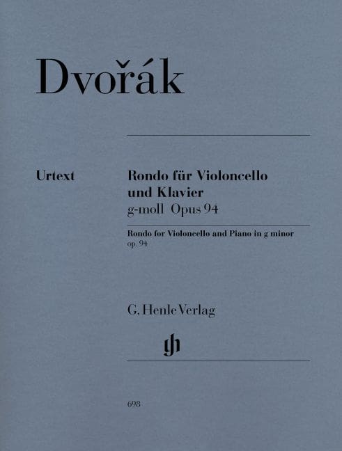 HENLE VERLAG DVORAK A. - RONDO FOR VIOLONCELLO AND PIANO G MINOR OP. 94