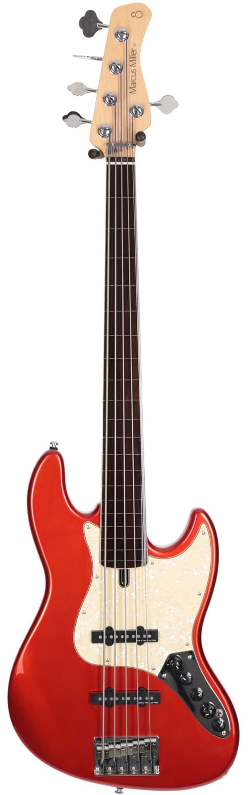 SIRE MARCUS MILLER V7 ALDER-5 FL BMR RN FRETLESS BRIGHT METALLIC RED