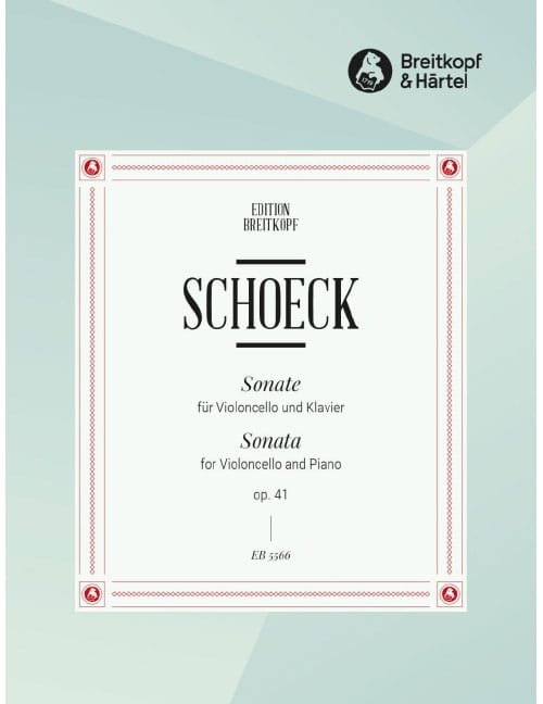 EDITION BREITKOPF SCHOECK OTHMAR - SONATE OP. 41 - CELLO, PIANO