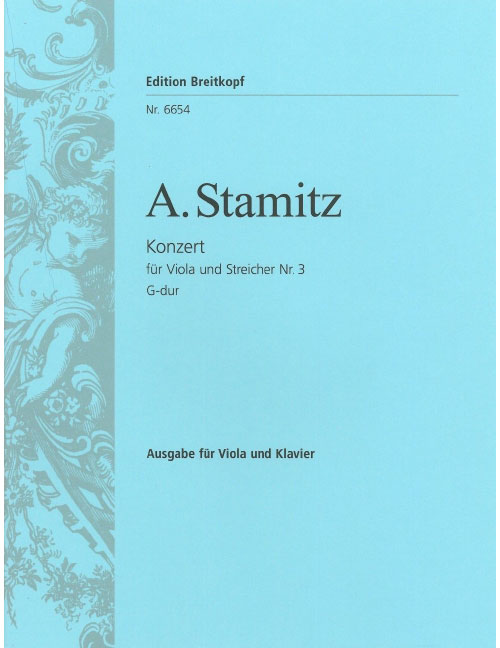 EDITION BREITKOPF STAMITZ ANTON - VIOLAKONZERT NR. 3 G-DUR - VIOLA, PIANO
