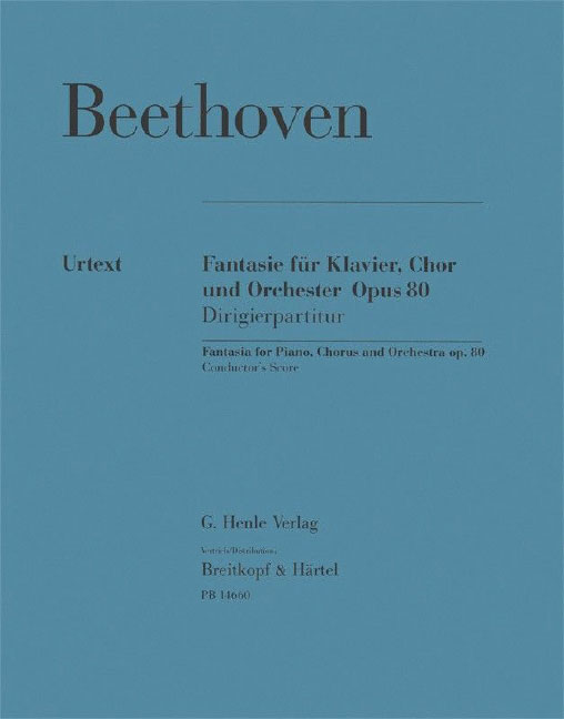 EDITION BREITKOPF BEETHOVEN LUDWIG VAN - CHORFANTASIE C-MOLL OP. 80 - PIANO, MIXED CHOIR, ORCHESTRA