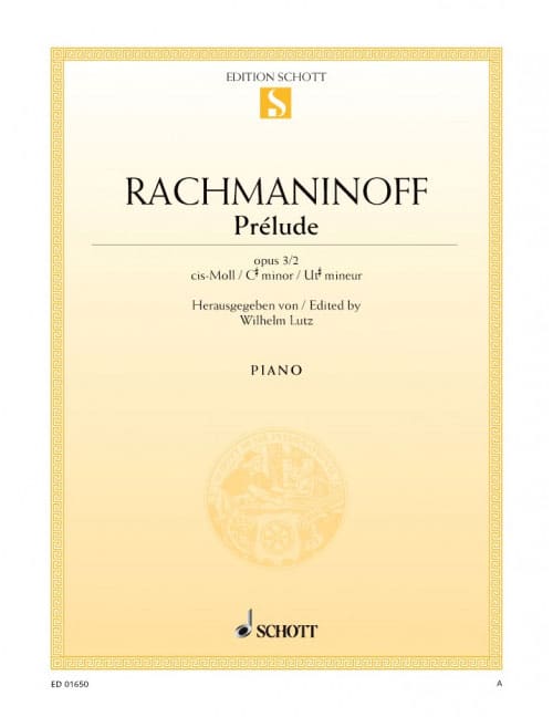 SCHOTT RACHMANINOV S. - PRELUDE C SHARP MINOR OP.3/2 - PIANO