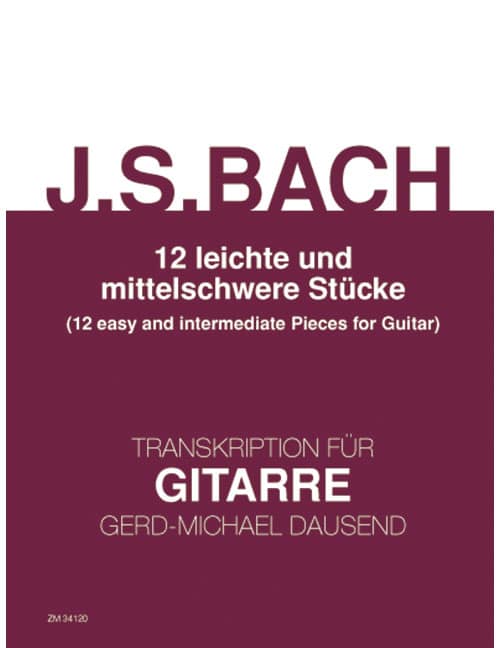 ZIMMERMANN BACH J.S. - 12 LEICHTE UND MITTELSCHWERE STUCKE - GUITARE