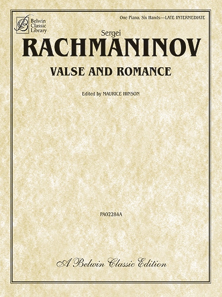 ALFRED PUBLISHING RACHMANINOV SERGEI - VALSE AND ROMANCE - 1 PIANO, SIX HANDS