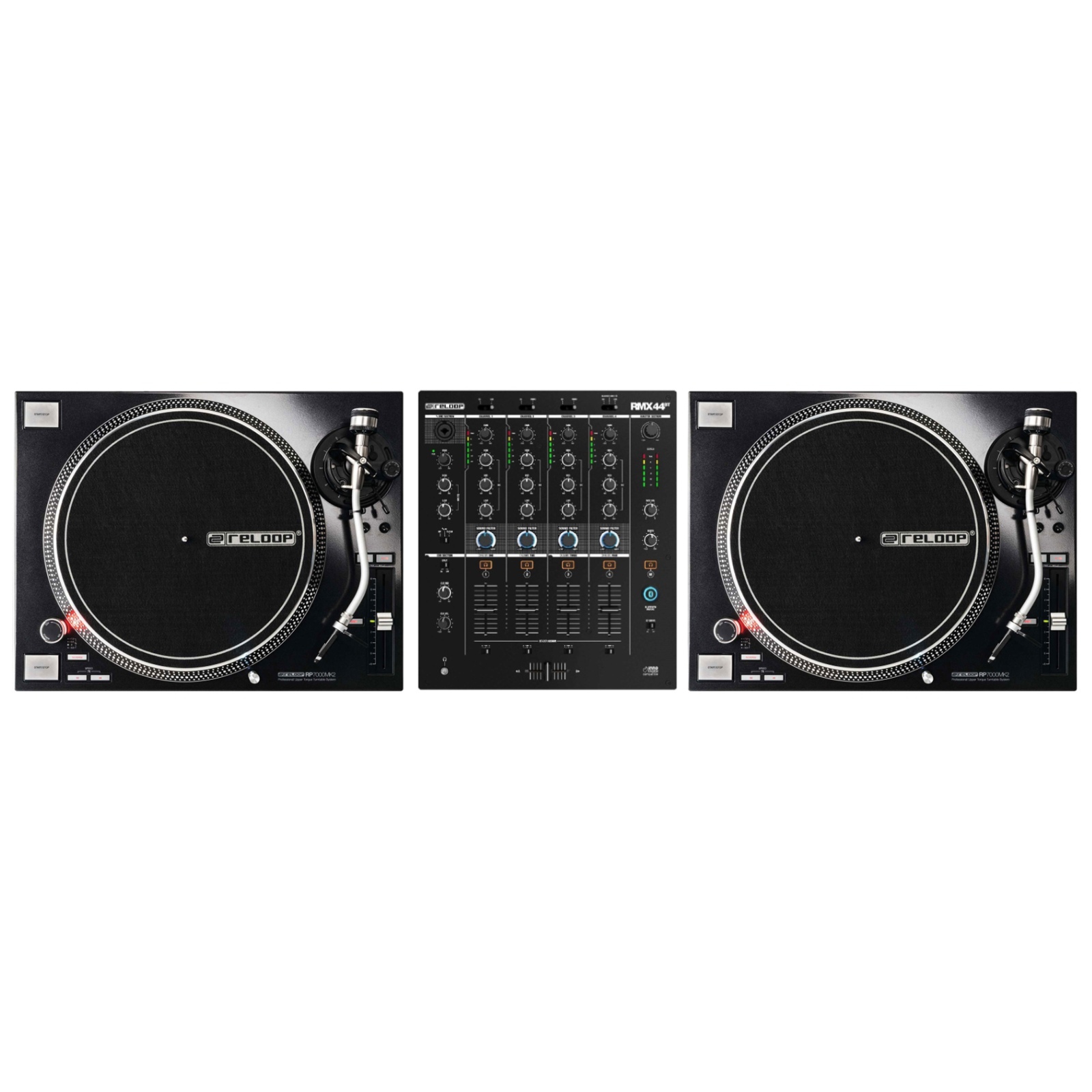 RELOOP DJ VINYL DJ PACK: RP 7000 MK2 BLACK + RMX 44BT