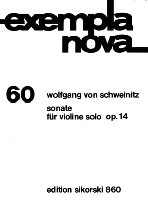 SIKORSKI SCHWEINITZ W. V. - SONATE OP.14 FUR VIOLINE SOLO