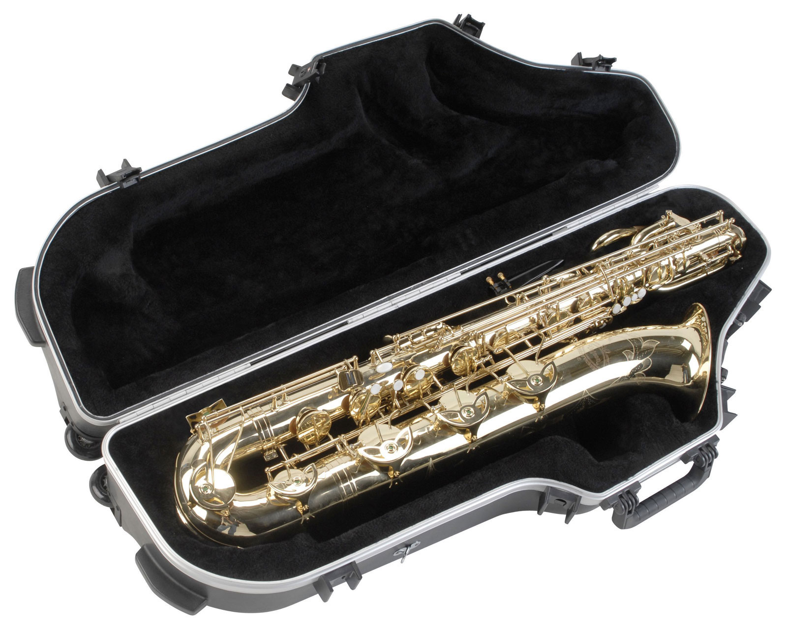 SKB MUSIC WIND INSTRUMENTS CASES CONTOURED PRO BARITONE SAX CASE WITH WHEELS BLACK