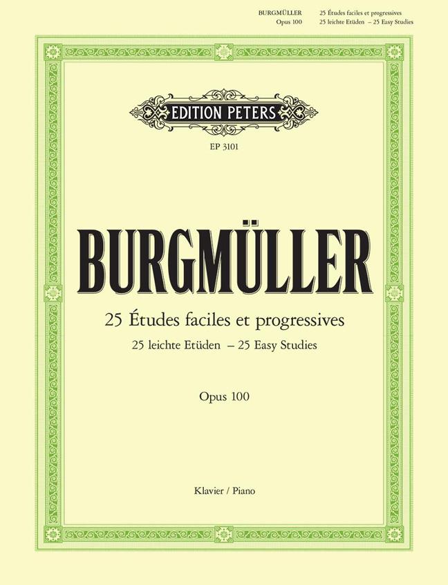 EDITION PETERS BURGMULLER - 25 LEICHTE ETÃœDEN OP.100 - PIANO