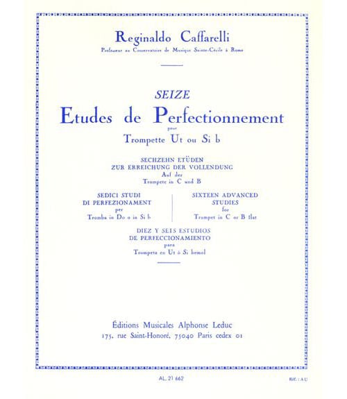 LEDUC CAFFARELLI - 16 ETUDES DE PERFECTIONNEMENT pour trompette ut ou si b