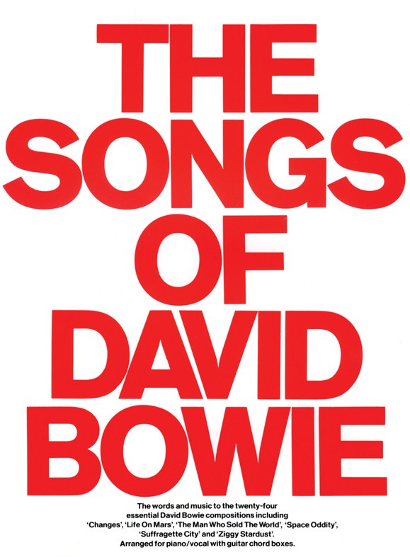 MUSIC SALES DAVID BOWIE - THE SONGS OF DAVID BOWIE - PVG