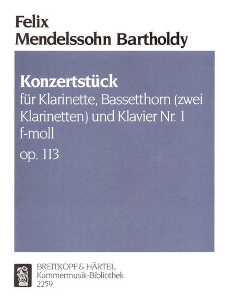 EDITION BREITKOPF MENDELSSOHN BARTHOLDY F. - KONZERTSTUCK 1 F-MOLL OP. 113