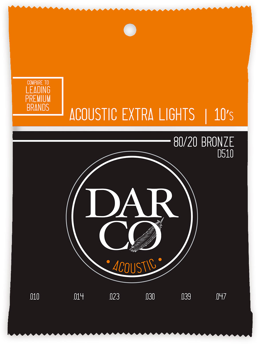 DARCO ACOUSTIC STRINGS 80/20 BRONZE DARCO ACOUSTIC EXTRA LIGHT SET 80/20