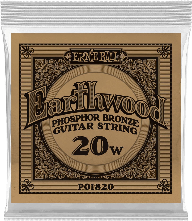 ERNIE BALL .020 EARTHWOOD PHOSPHOR BRONZE ACOUSTIC GUITAR STRINGS