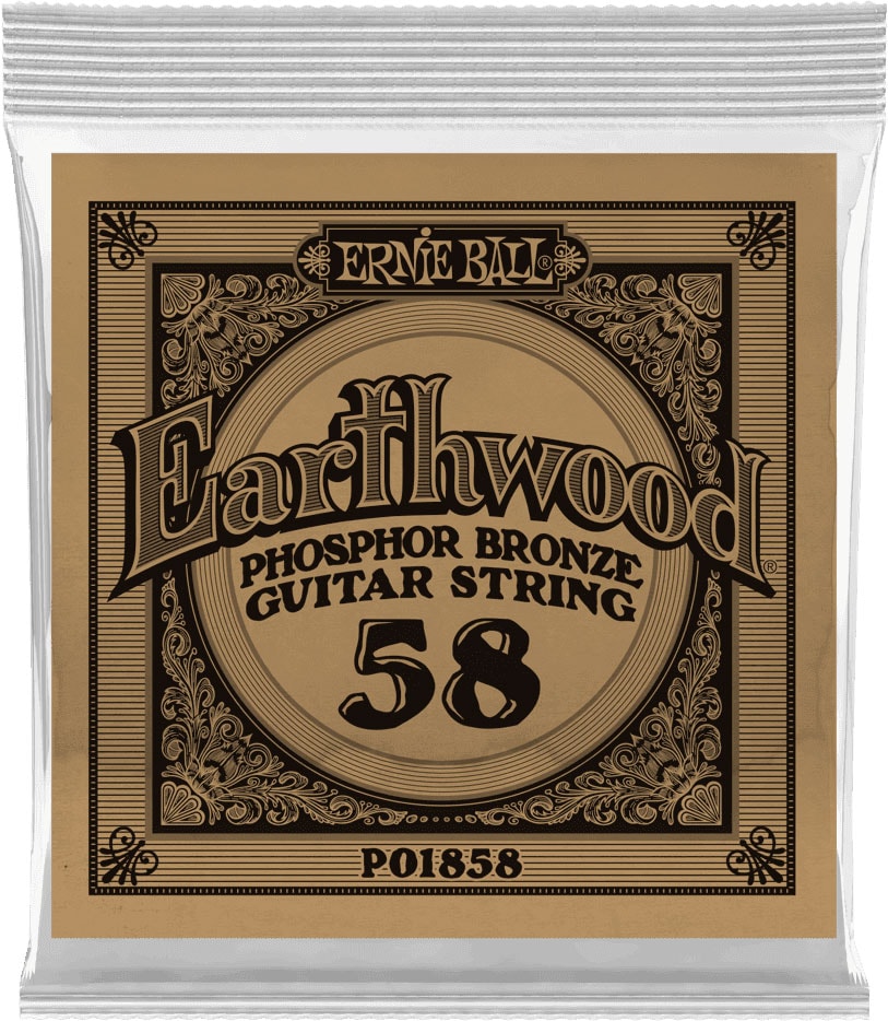 ERNIE BALL .058 EARTHWOOD PHOSPHOR BRONZE ACOUSTIC GUITAR STRINGS