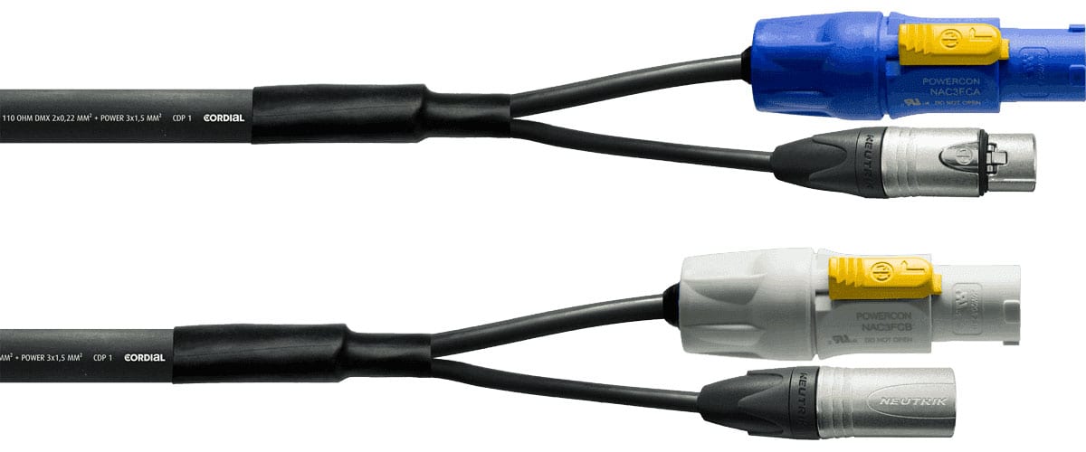 CORDIAL CABLE DMX XLR 3 POINTS + POWERCON 10 M