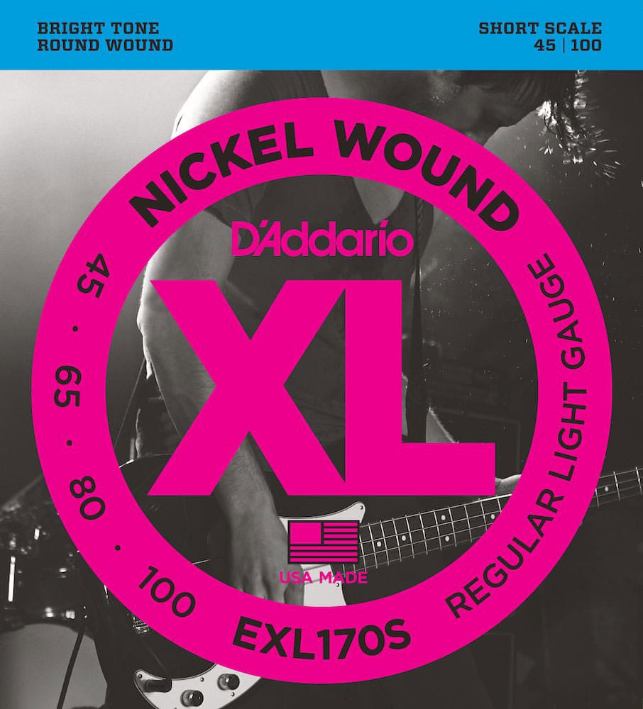 D'ADDARIO AND CO EXL170S NICKEL WOUND SHORT SCALE LIGHT 45-100