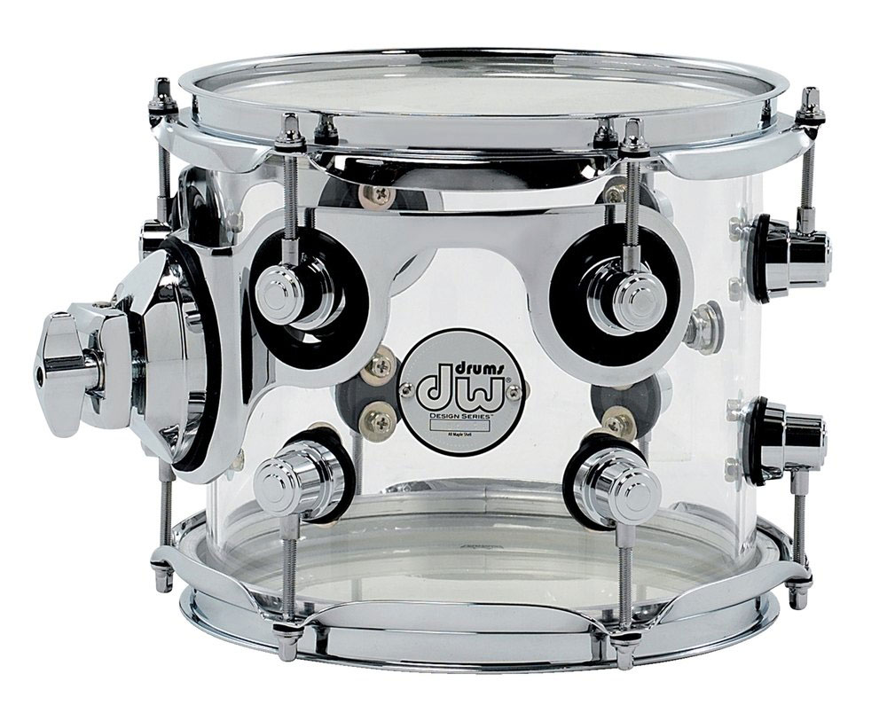 DW DRUM WORKSHOP TOM DESIGN ACRYLIQUE CLEAR 8X7