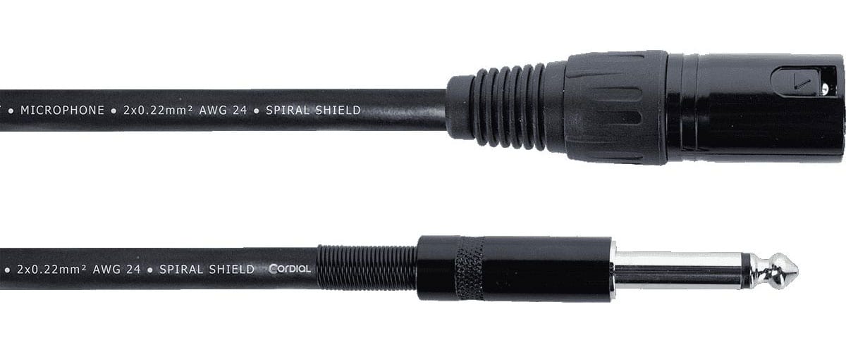 CORDIAL XLR MALE / MONO JACK AUDIO CABLE - 10 M